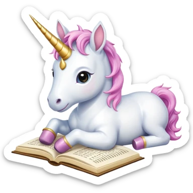 Unicorns read book
A baby unicorn lying on its belly, flipping pages with its hoof.













 sticker
