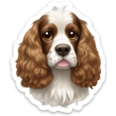 Cocker spaniel with a Mohawk brown and white spots  sticker