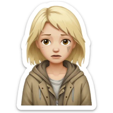 a homeless blonde woman sticker