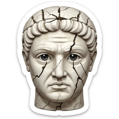 white broken marble greek statue head sticker