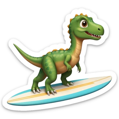 Dinosaur wit a surfboard  sticker
