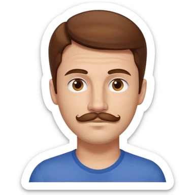 Benson Boone (b.2002) with brown hair and thin mustache sticker