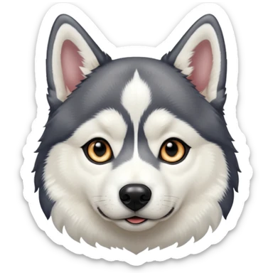 Siberian husky black and white sticker