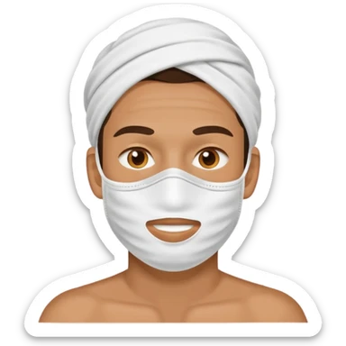 man with white clay face mask sticker