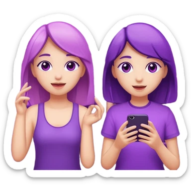 You can create two girls enjoying a concert with purple lights   sticker
