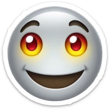 a smiley with mad smile with laser beam from eyes sticker