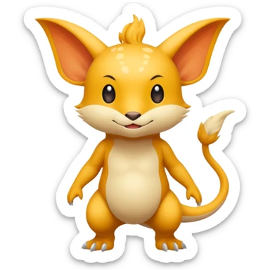 Cartoonic Funny Silly Childish Anime Fakémon-Fantasy-creature (full body) sticker