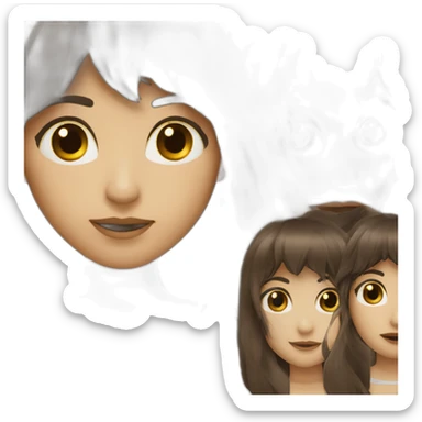 dark-brown-long-hair-fringe-girl-with-black -eyes Download emoji sticker