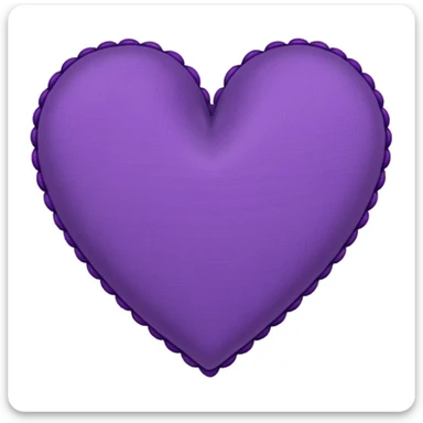 purple heart with a stitched border sticker