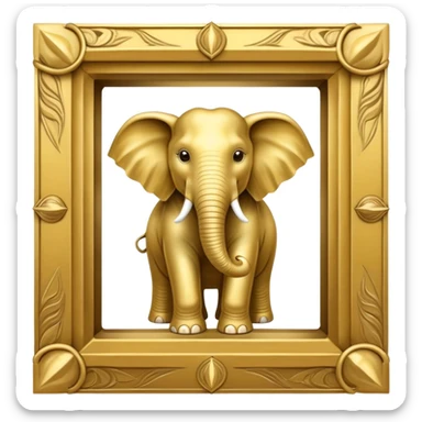 A square picture frame Game Of Thrones Intro style with a Elephant representing the Republican Party in the center of the picture sticker