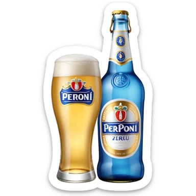 Birra Peroni Nastro azzurro grande in bottiglia da 66 cl
 sticker