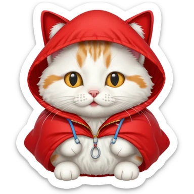 runny nose cat with red parachute sticker