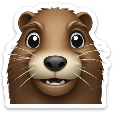 Scared beaver with hands near the mouth sticker