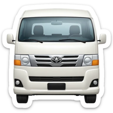 3D emoji of a Peruvian urban white toyota hiace sticker