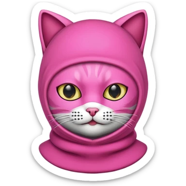Pink Balaclava Cat sticker