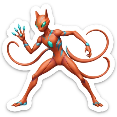 Deoxys-Mewtwo-Fakémon-hybrid-creature (full body)  sticker