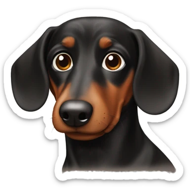 Black and brown dachshund  sticker