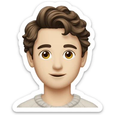 Memoji of Androgyneous, Pixie Cut, Timothee Chalamet sticker
