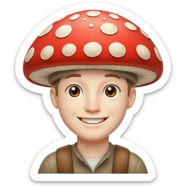 mushroom capped man
 sticker