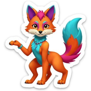 Edgy modern anthro furry by Falvie, LiLaiRa, AngieWolf sticker