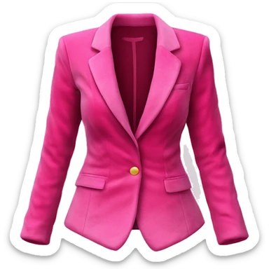 Realistic isolated open raspberry color velvet feminine fashion blazer jacket.  sticker