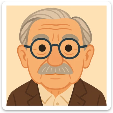 Reduce the number of freckles and age spots, and make the portrait less realistic and more stylized, keeping an emoji-like look and Hans Jonas resemblance. sticker