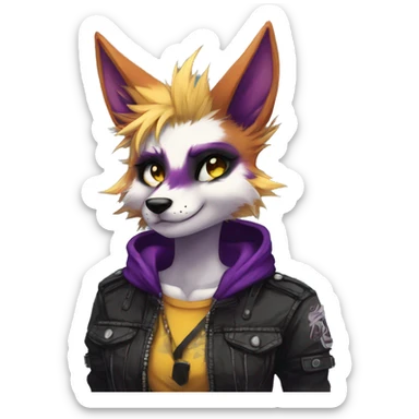 Edgy punk anthro furry by Falvie, LiLaiRa, AngieWolf sticker