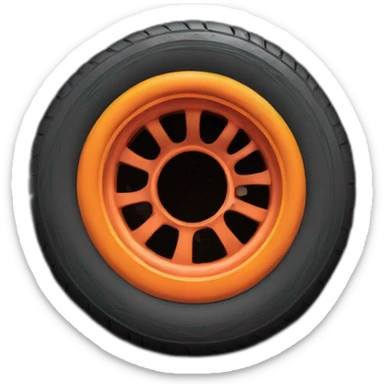 A multicolored tire buried in the ground sticker