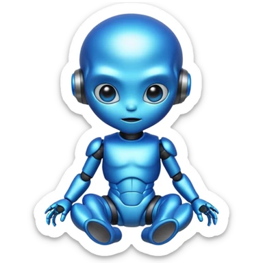 Alien robot baby sticker