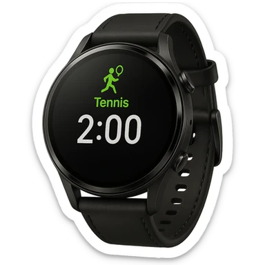 smartwatch con modalità attiva di tennis che segna 2 ore di tennis, REALISTICA 4K sticker