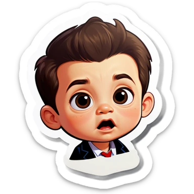 Toddler that looks like man  sticker