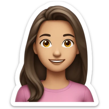 Brunette teen girl celeberate birthday sticker