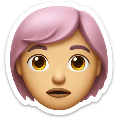 pouty face with glossy eyes ￼ sticker