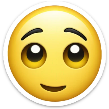 Yellow round head with two eyes on it and one of its eyebrows raised with a smirk type smile no nose  sticker