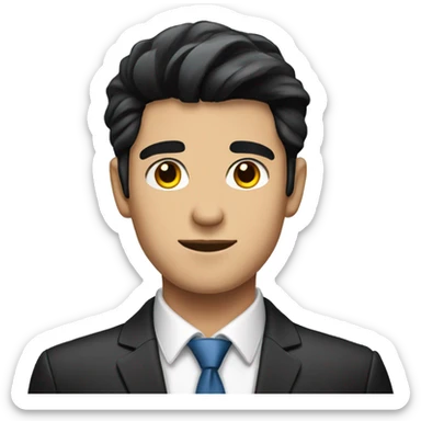 Make a emoji of a young handsome businessman with black hair  sticker