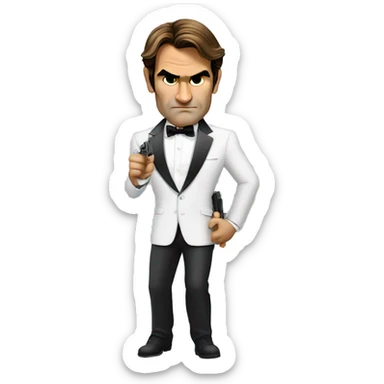 Roger Federer as James Bond  sticker