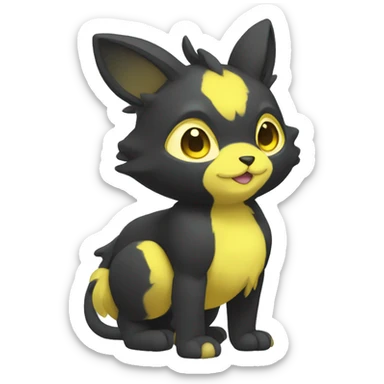Cute cool black yellow animal hybrid Fakemon full body sticker