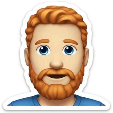35 year old, male, red hair, pale, thick beard, blue eyes sticker