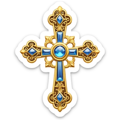 Eastern Orthodox cross. Transparent bakgrundl. AZ sticker