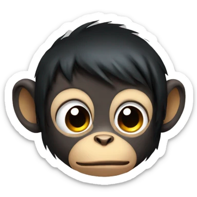 Emo monkey with black hair and a lip piercing  sticker