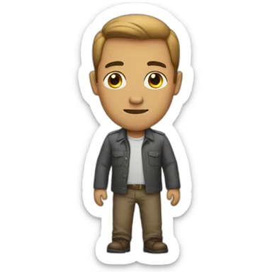 A man with no job sticker