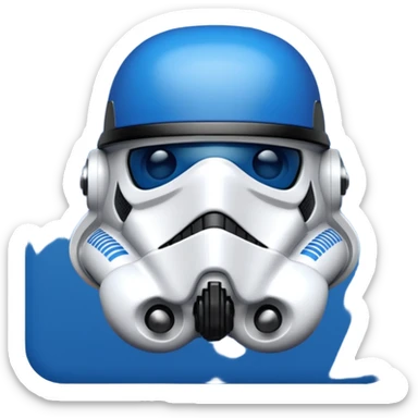 a blueberry wearing a black storm trooper helmet sticker