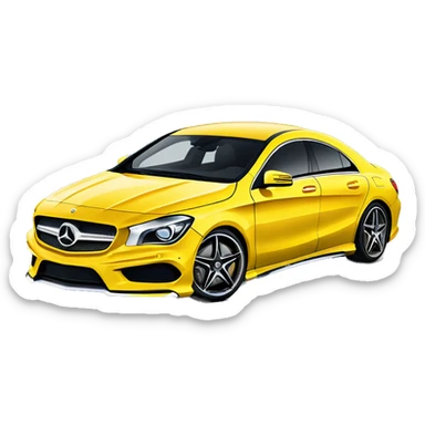 mercedes cla con striscia gialla in mezzo  sticker