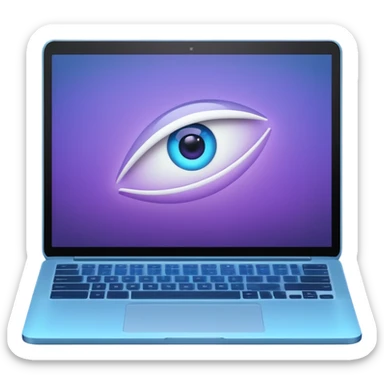 Show an open laptop with soft glowing lines or subtle movement effects around the screen, conveying excitement and anticipation for cool digital projects. Use harmonious colors like soft blues, purples, and creams. Style: modern, playful, professional, and eye-catching even at small sizes. sticker