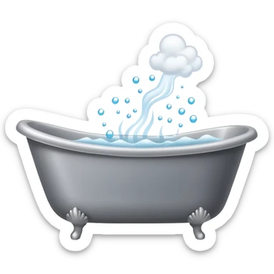 Bathtub with leaves for bubbles and smoke  sticker
