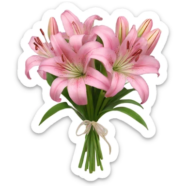 A bouquet of pink lilies  sticker