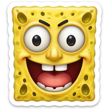 spongebob grinning menacingly filled with evil rage sticker