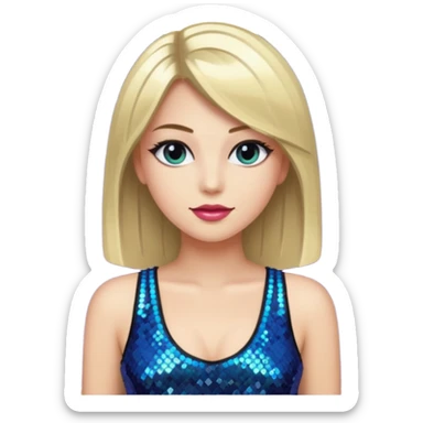 fancy straight  hair girl with night club outfits sticker