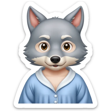 The big bad wolf put on Grandma's clothes and disguised itself as a human. sticker