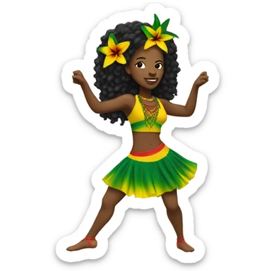 dancer woman of Jamaican reggae music sticker